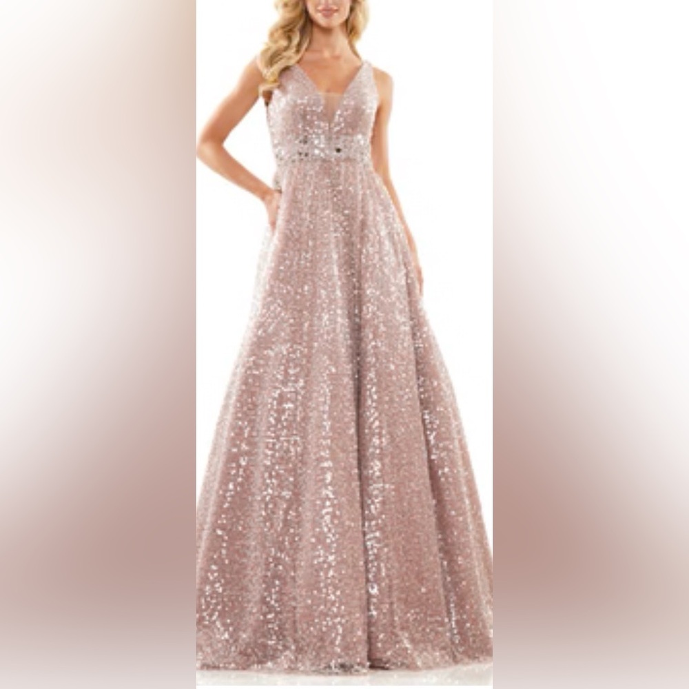 Sparkling Blush Pink Sequin A-Line Dress